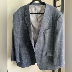 Oak Hill Blazer‎ Men’s 2XL (50R/52R) Blue White Business Jacket 2 Buttons